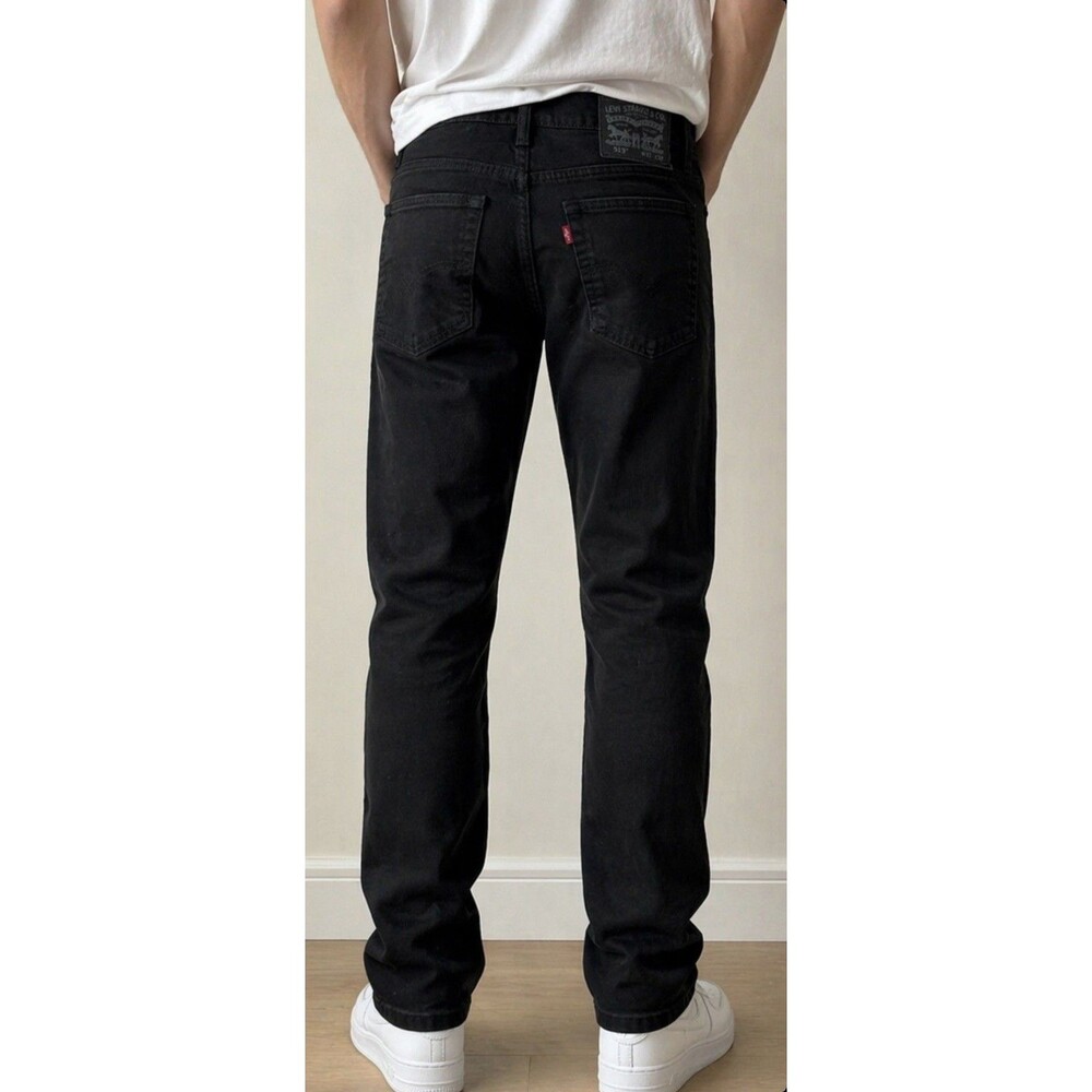Levi's 513 Jeans Men's 31x32 Black Slim Straight Leg Denim Dark Cowboy Pants - Picture 2 of 5